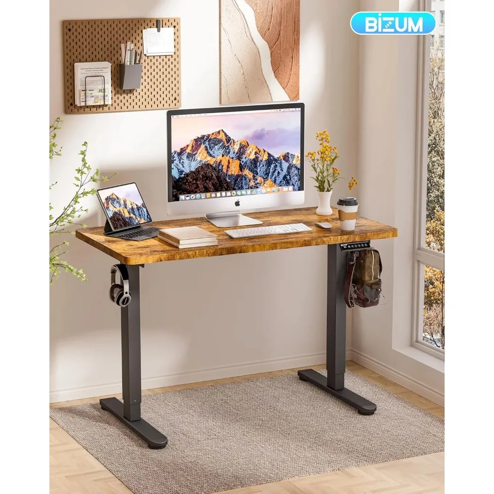 Electric Standing Desk Adjustable Computer Desk for Home Office and Gaming, 48x24 inches, Black Frame, Memory Desks