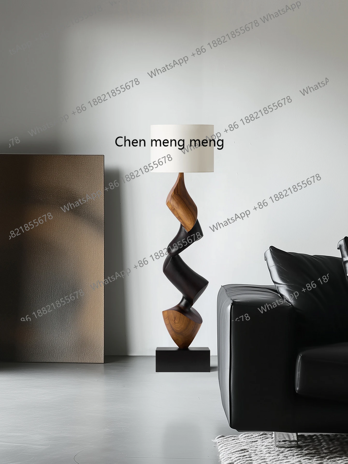 デザイナーによるイタリアンミニマリストの無垢材フロアランプ、高級リビングルーム装飾用垂直アート雰囲気照明