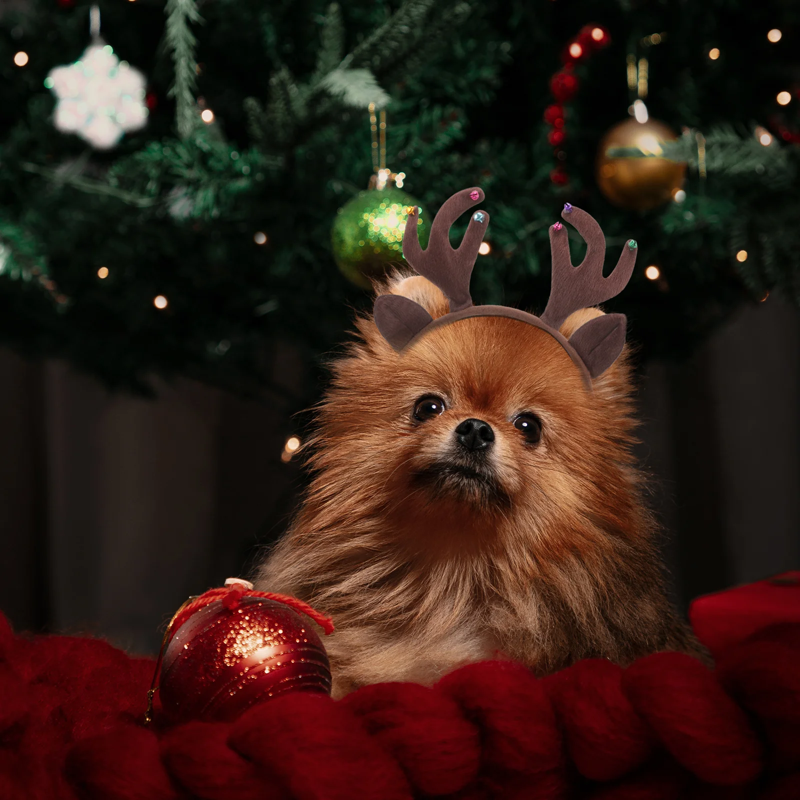 

Christmas Pet Headband Reusable Lightweight Flexible Pet Christmas Headdress Festival Party Dog Cat Costume Accessory