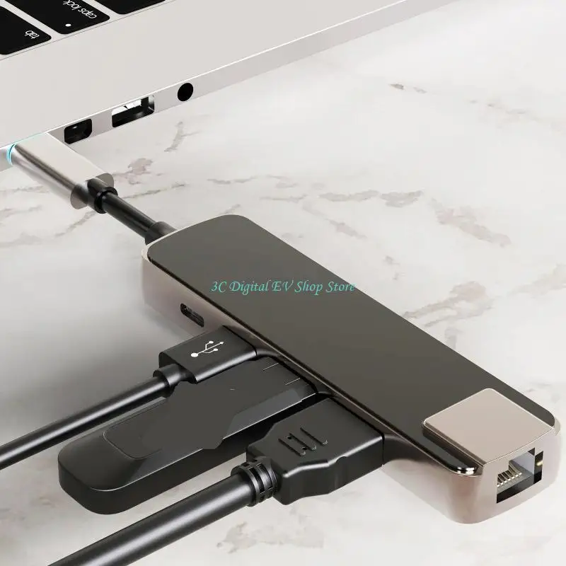 E74D 5 منافذ USB HUB 3840X2160P/30HZ للكمبيوتر المحمول المحمول خفيف الوزن #5