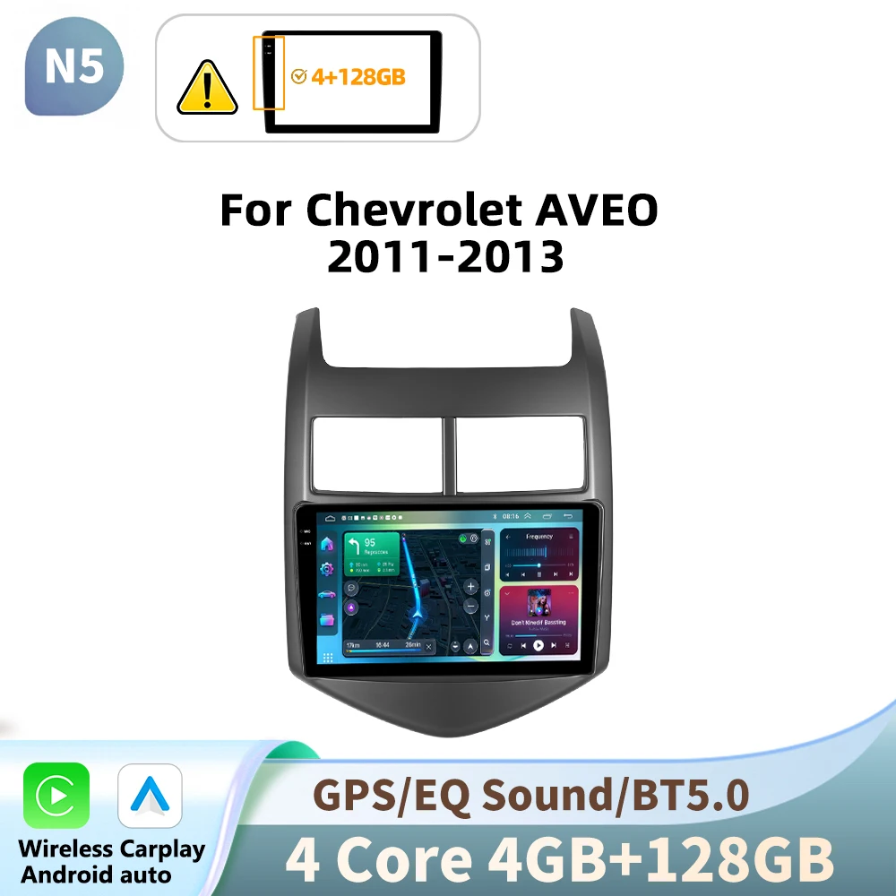 Podofo autoradio voor Chevrolet AVEO 2011-2013 Carplay multimediaspeler GPS autoradio AI spraakbesturing 2 Din Android Auto BT