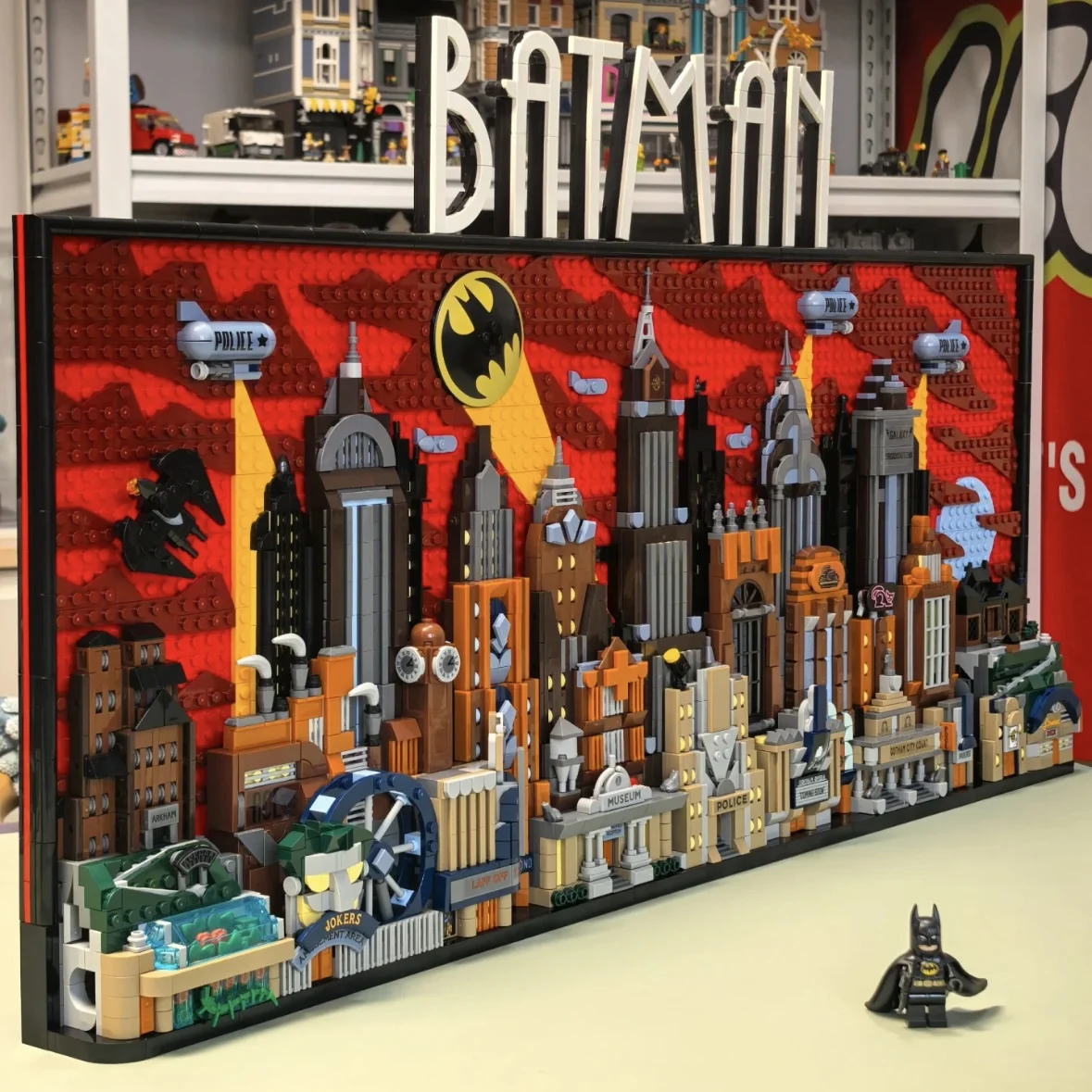 Nova série de anime bat cidade edifício skyline construído modelo tijolos 4210 pçs conjuntos aniversário presentes natal decoração para casa