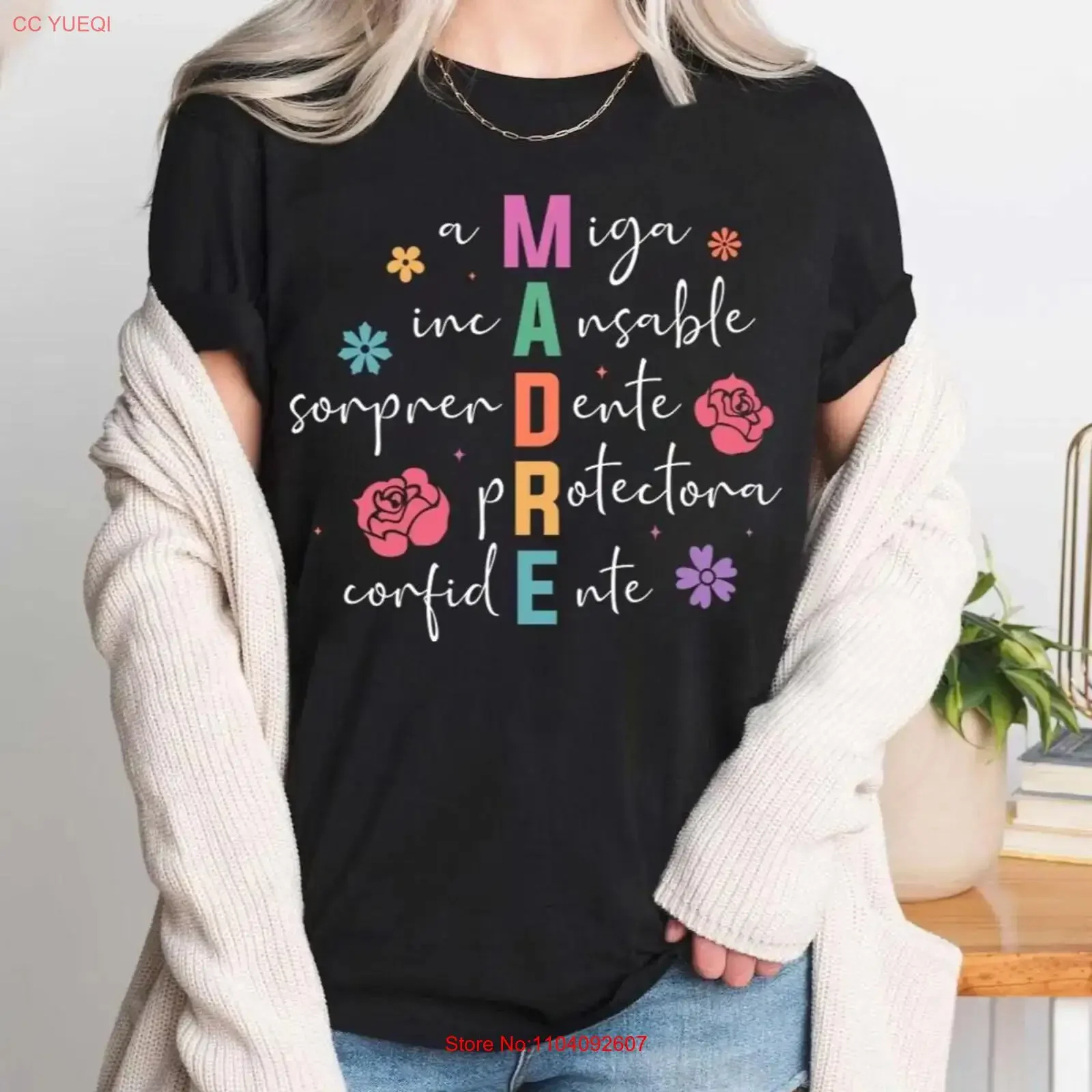 Camiseta Madre, Presente para Mãe, Dia das Mães, Dia das Mães Espanholas, Dia das Mães Latinas, Suéter para Mãe, Suéter Vintage Lavado