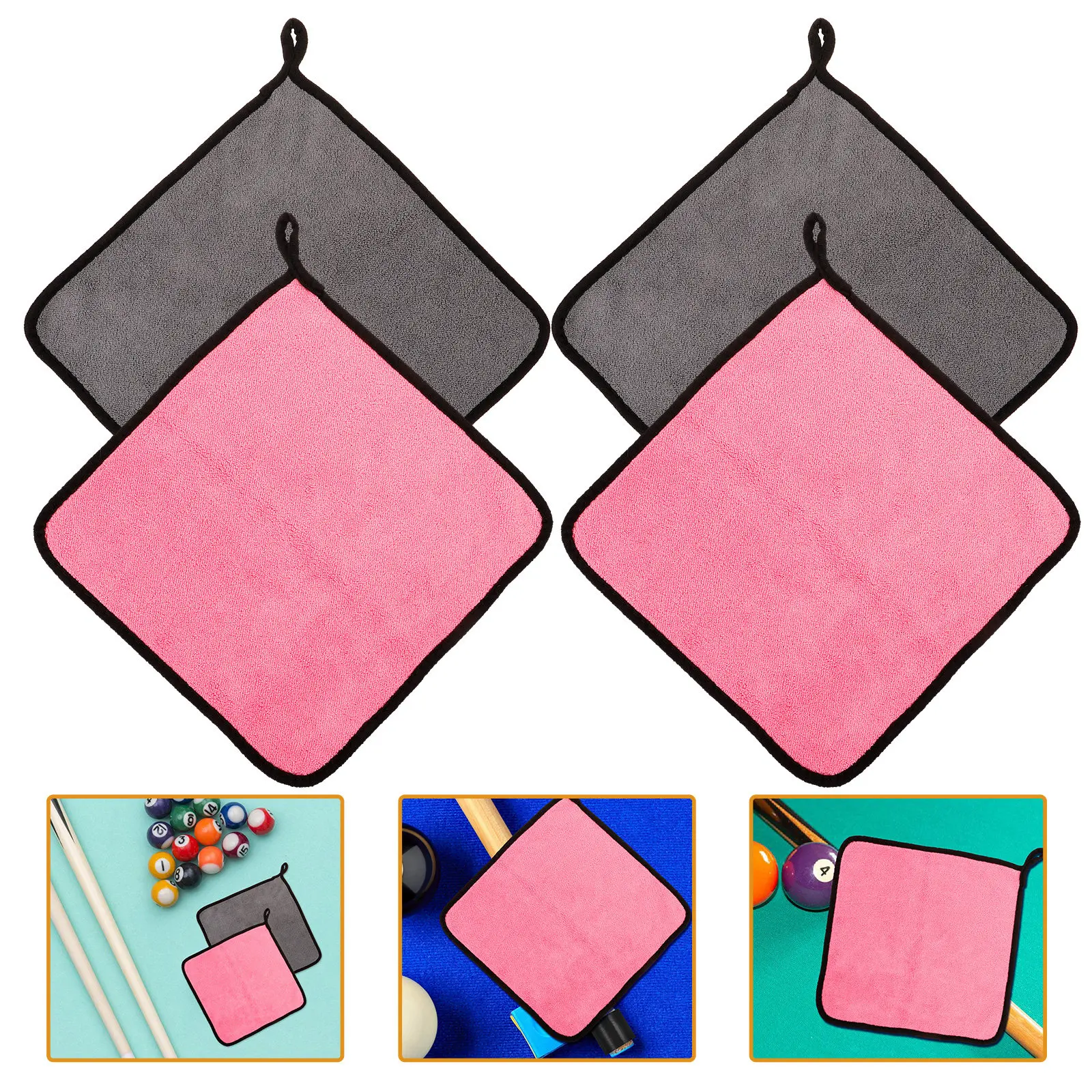 

Набор из 4 шт. профессиональных мягких полировочных салфеток из кораллового флиса для бильярдных киев, аксессуары для чистки шафтов бильярдных киев