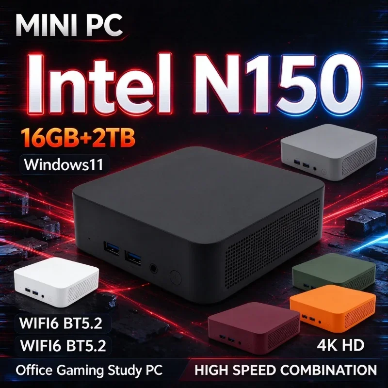 Mini PC Intel N150 16GB RAM 1TB SSD Windows 11 4K WiFi 6