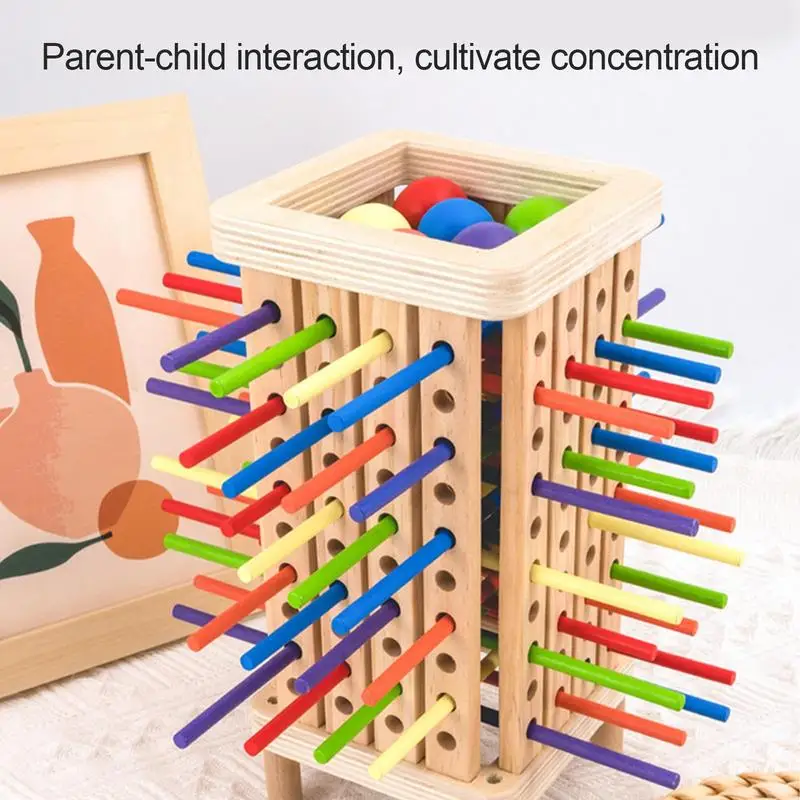 Jeu de dés en bois, tour d'équilibre, jeux de société de ramassage, motricité Fine, comptage, jouets éducatifs mathématiques pour garçons de 3 ans et plus