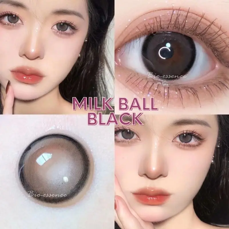 Bio Essence 1Pair Gray Color Contact Lenses with Mopia Prescription Natural Eye Contacts Color Lens Eyes Soft Pupils Colorcon