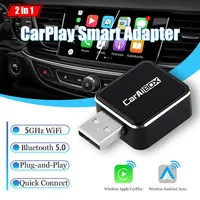 New Mini Wireless Android Auto Wired to Wireless Apple CarPlay Adapter Smart Car Navigation Box 5G WiFi BT 5.0 Auto Connection