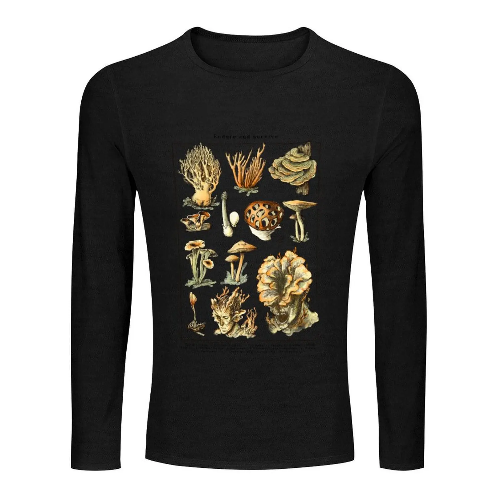 Endure and Survive - The last of us - Cordyceps mushrooms dark Long T-Shirt anime clothes mens graphic t-shirts pack