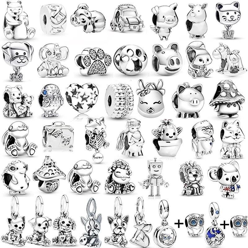 2Pcs/Lot Special Offer Animal Styles Charm Beads Fit Original DIY Bracelet Necklaces For Women Kids Children Jewelry Gift Making