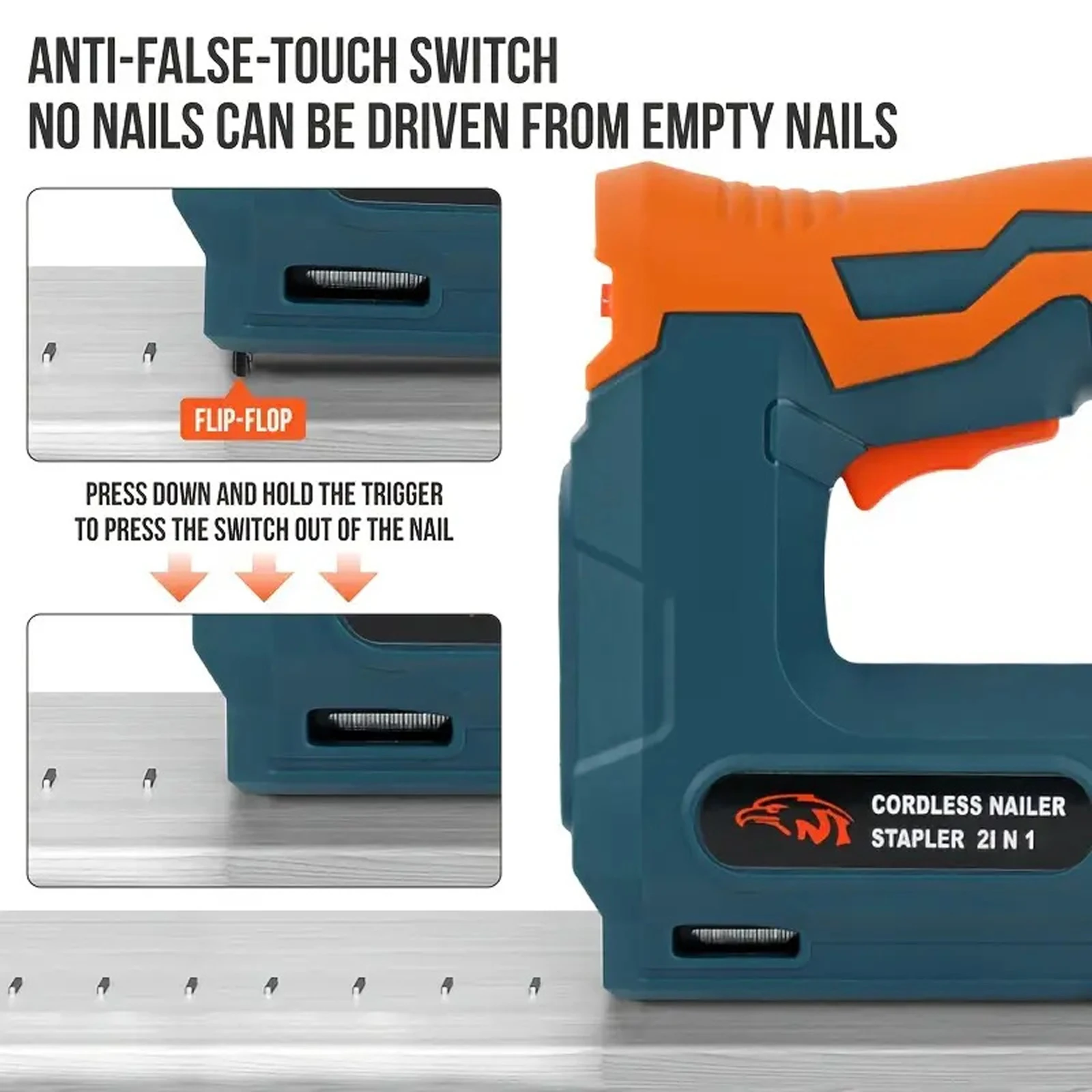 Electric Staple Gun with Staples Nails Staple Remover & USB Charger Lithium-ion Electric Stapler Cordless Brad Nailer Kit view 5