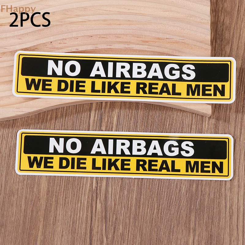 

2pc NO AIRBAGS Funny Motorcycle Stickers For Fuel Tank Helmet Safety Warning Decals Auto Sun Visor Window Bumper Decoration