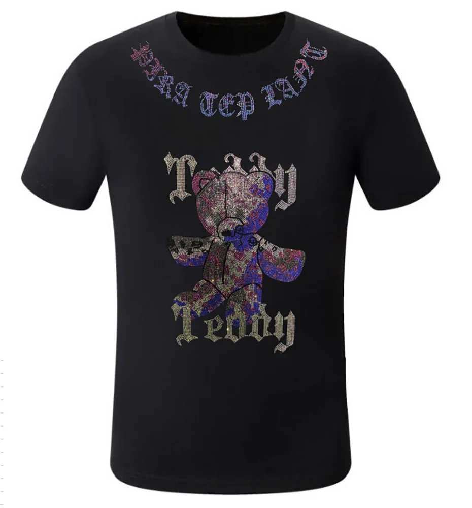 

2023 Designer Rhinestone T-shirts Men's Pullover Hip Hop Summer Streetwear Male Clothes