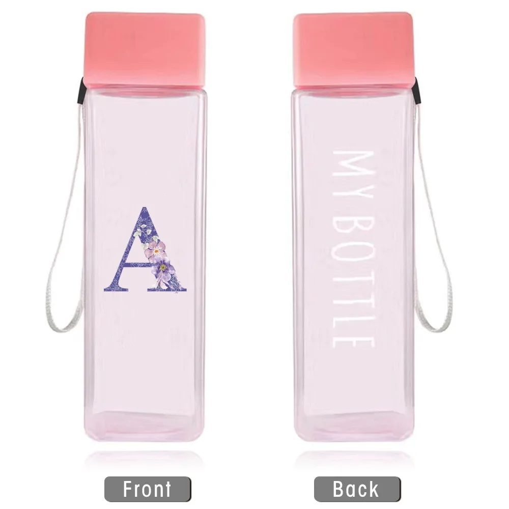 

Portable Plastic Water Cup Sports & Daily Coffee Container Everyday Large-Capacity Household Water Jug Purple Flower Pattern