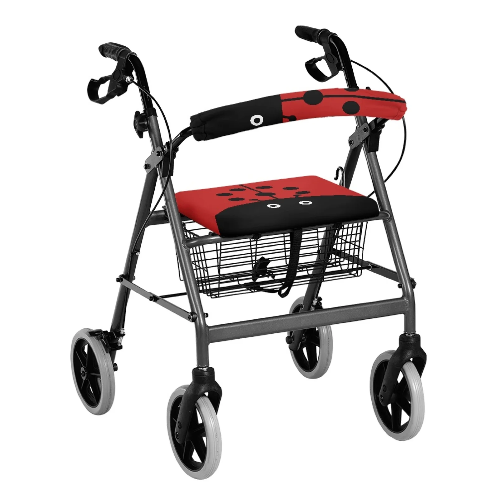 Coloranimal Ladybug Set of 2 Rollator Seat Back Cover Walker Seat Cover for The Elderly Indoor