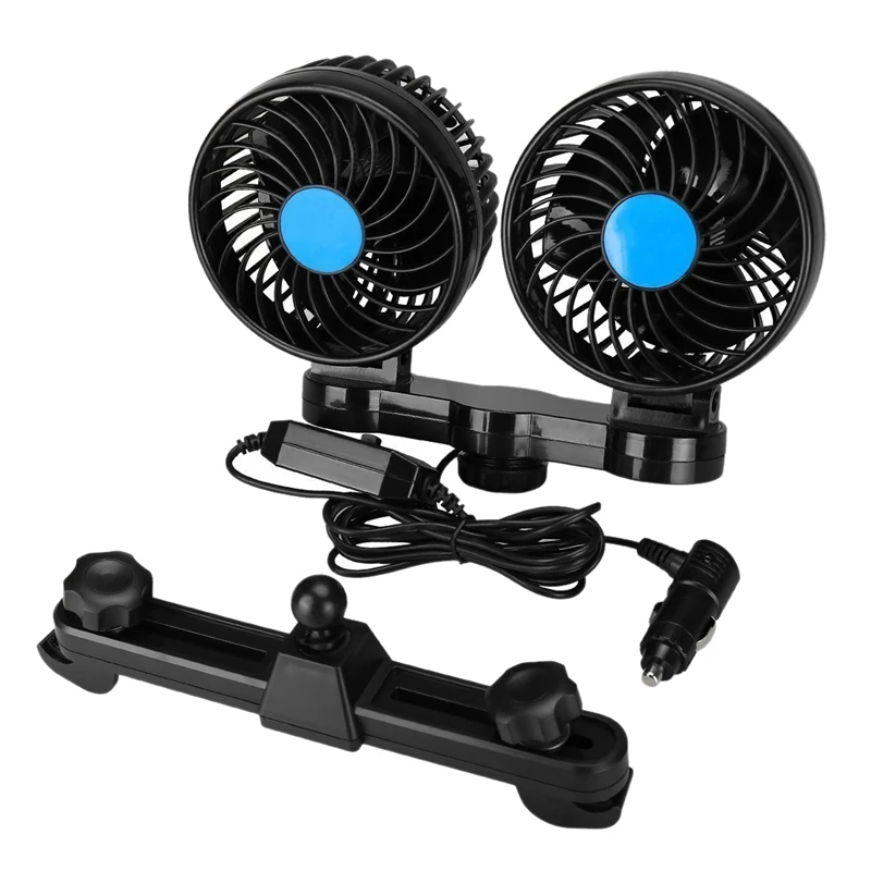 Car Fan Car Fan Rear Seat Adjustment Suction Cup Car Cooling Fan Powerful Quiet With Stepless Speed Rotatable 12V Cigarette Ligh