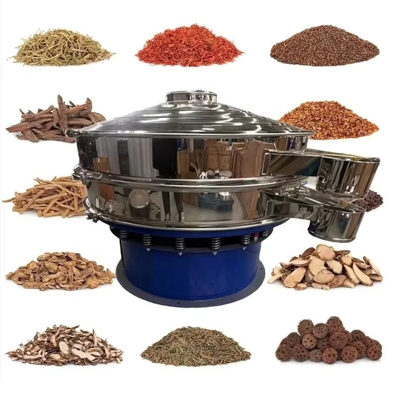 Food Safe  Stainless Steel Circular Vibrating Screening Machine Certified High Efficiency for Food Processing Grain Coarse