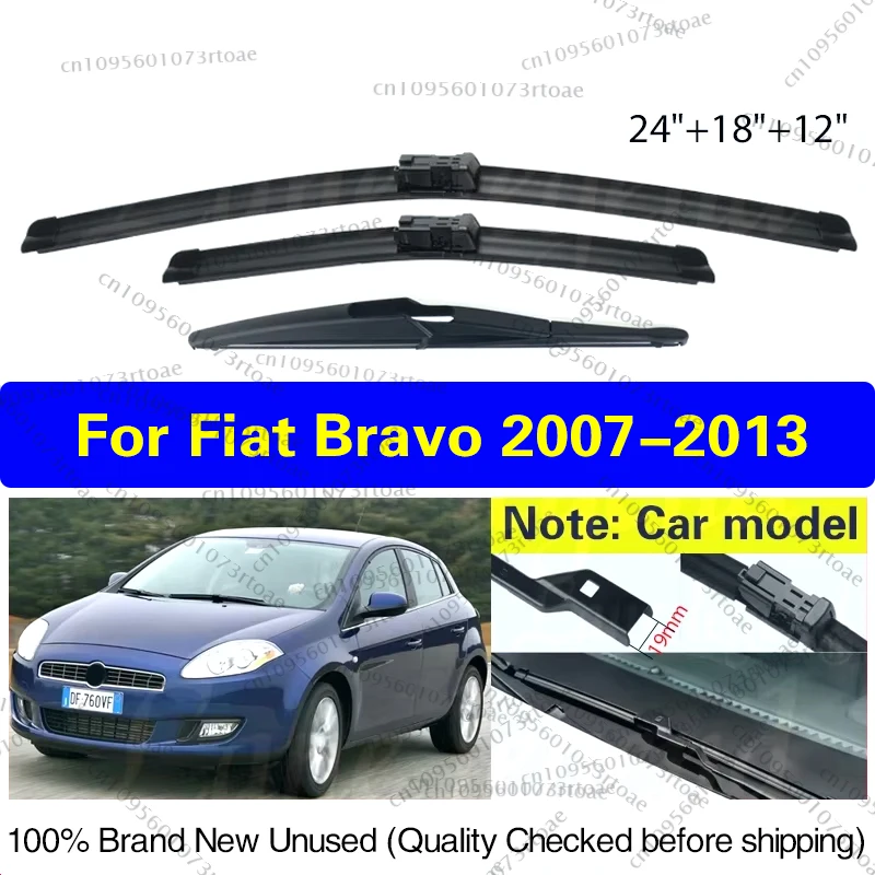 

Для Fiat Bravo 2007-2013 стеклоочиститель передние и задние щетки стеклоочистителя лобовое стекло чистое окно автомобильные аксессуары 2011 2012 24 "18" 12"