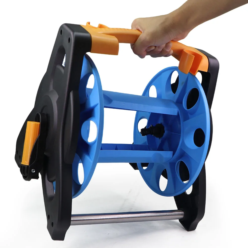 

Garden Hose Reel Portable with Manual Single Arm Hose Coiler Storage Rack Outdoor Cleaning Irrigation Watering Car Wash Supplies