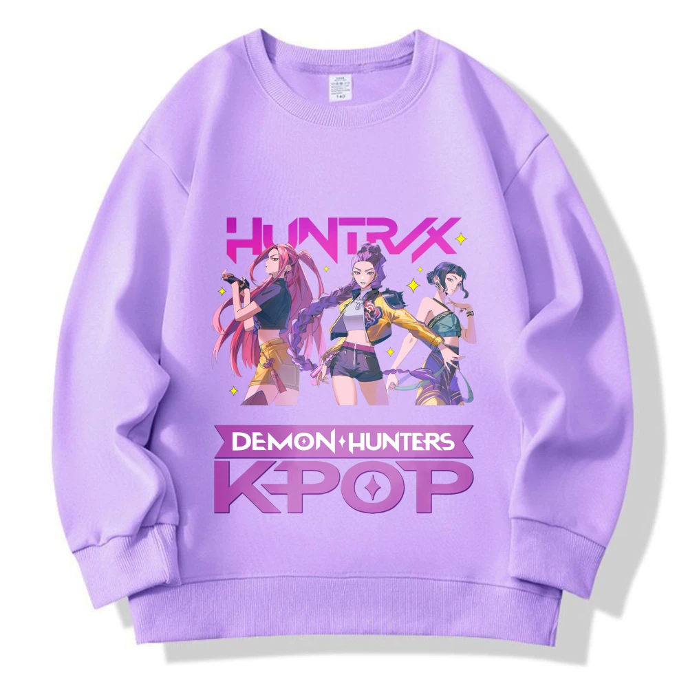 Felpa KPop Demon Hunter Kpop Anime Movie Figura Pullover in cotone Pullover autunnali O Collo Manica lunga Top Abbigliamento per bambini