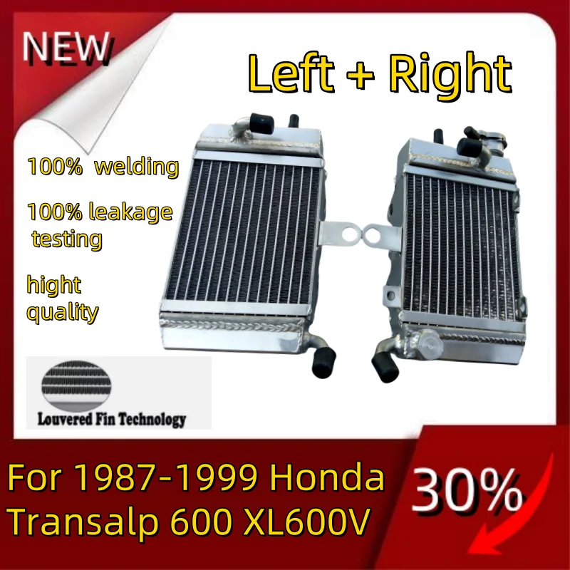 

left + right Aluminum Radiator For 87-1999 Honda Transalp 600 XL600V XL 600 V Cooling Coolant 1987 1988 1989 1990 1991 1992 1993