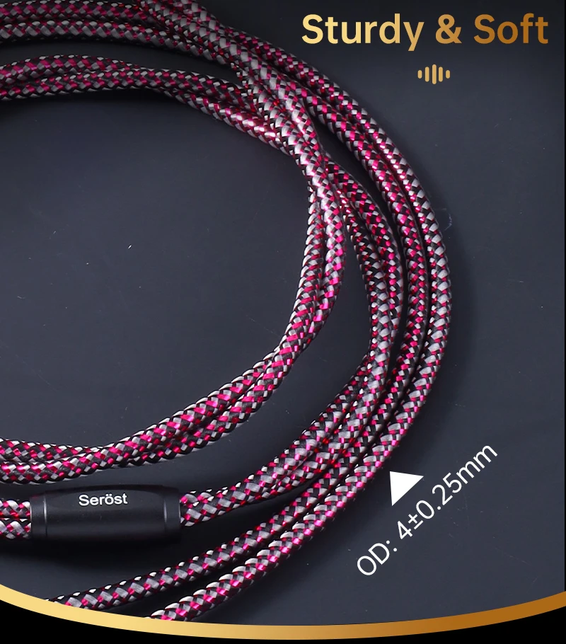 Serost Moon HIFI Audio-Kopfhörerkabel mit zwei Mini-4-Pin-XLR-Buchsen und Optionen für Typ-C, 3,5 mm, 4,4 mm, 6,5 mm, 4-Pin-XLR-Stecker. – Detail 6