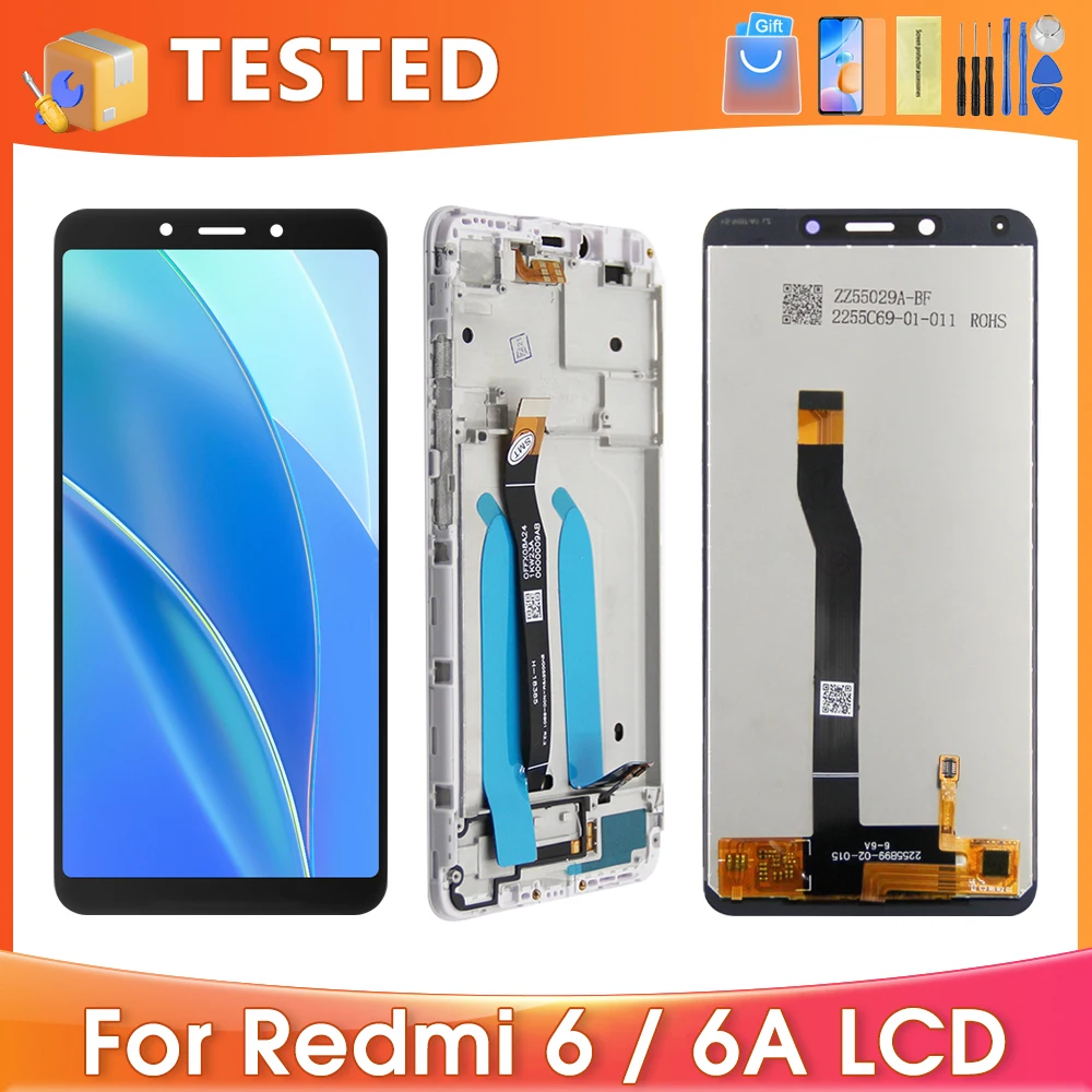 Pantalla LCD de 5,45 pulgadas para Xiaomi Redmi 6A, montaje de digitalizador con pantalla táctil, reemplazo para Redmi 6, M1804C3CG, M1804C3CH