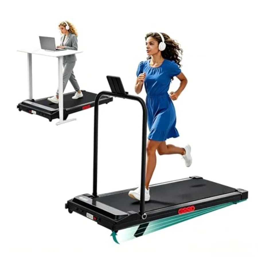 Home exercise portable treadmill with incline, steel frame, black, 3.5HP motor, 0.6-10MPH speed, 400LBS capacity, foldable desi
