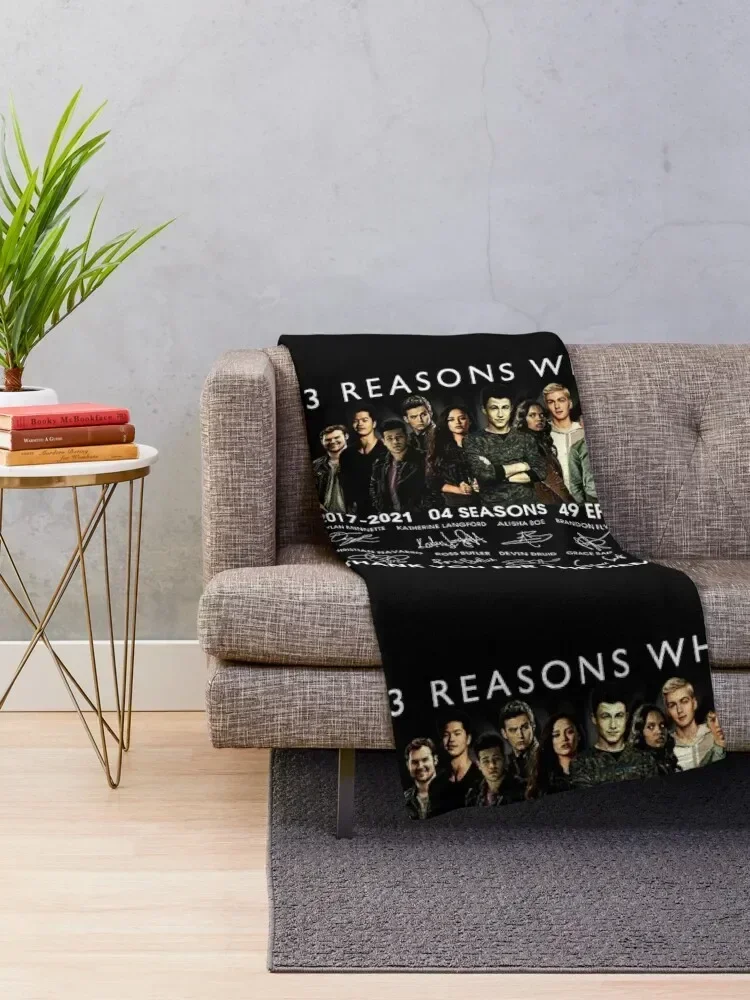 13 Reasons Why Members Signature And Thank You For The Memories Shirt Throw Blanket For Decorative Sofa for winter Blankets