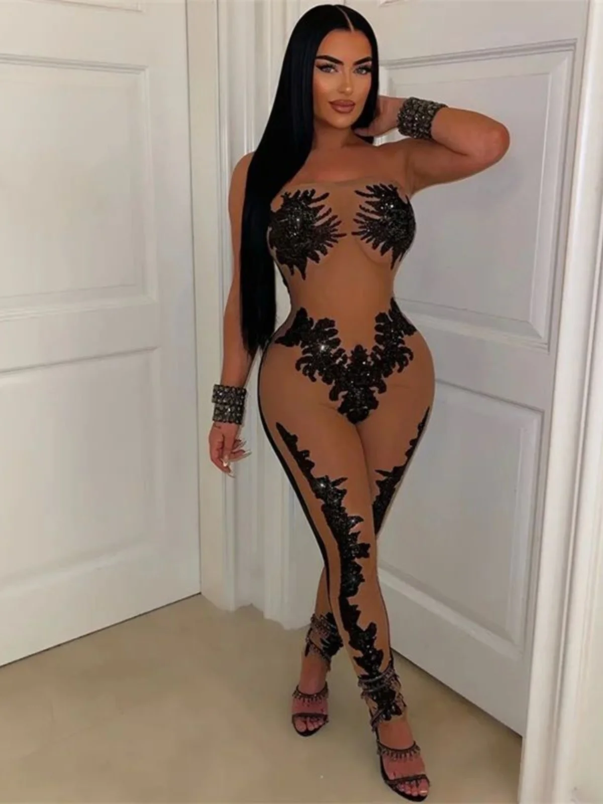 Slim Fit Me Strapl Jumpsuit Damen Street Sle Freizeithose l Taille Lange Hose 2024 Sommer Faion