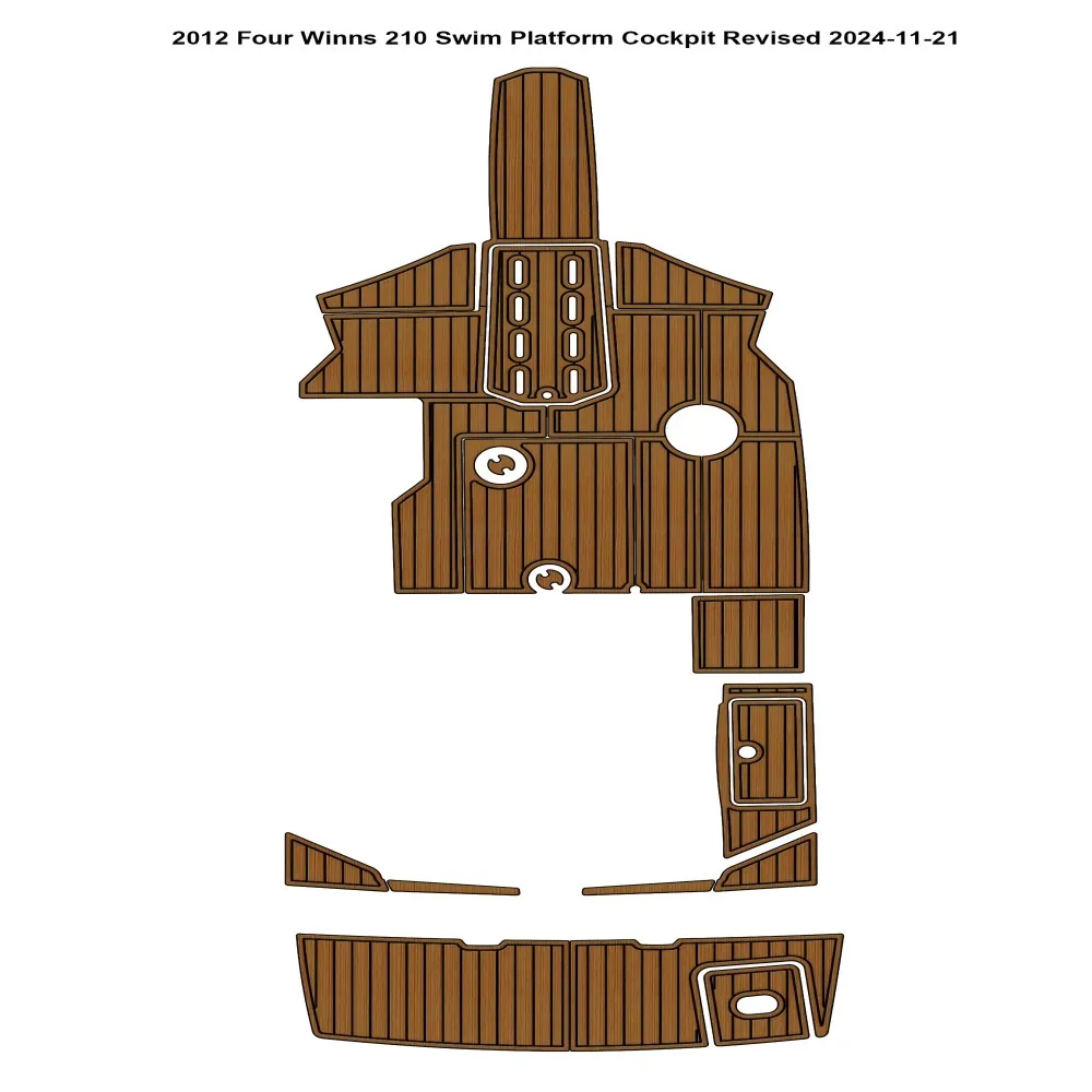 2012 Four Winns 210 수영 플랫폼 조종석 보트 EVA 인조 바닥 패드 매트, 씨덱 마린 매트, 게이트스텝 스타일 자체 접착