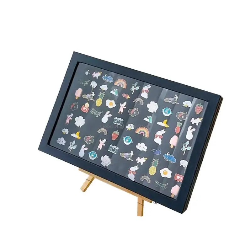 Elegant Jewelry Storage Box For Badges Earrings Rings Gentle Fabric Inside Items
