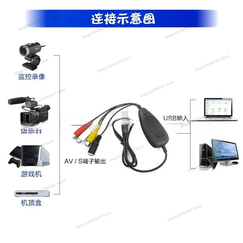 For 172 High Definition USB Analog AV Capture Card To Tape Recorder Video Ripping