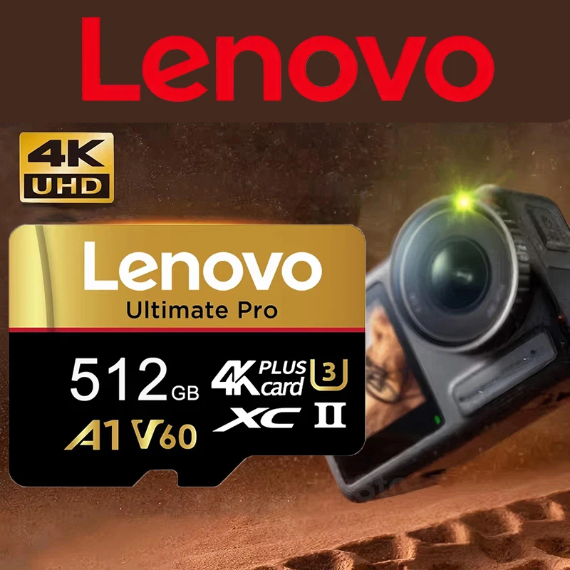 Lenovo Waterproof TF Cards 512GB SD Cards Micro TF SD Memory Card 256GB 64GB U3 for Nintendo Switch / Phone / Drone