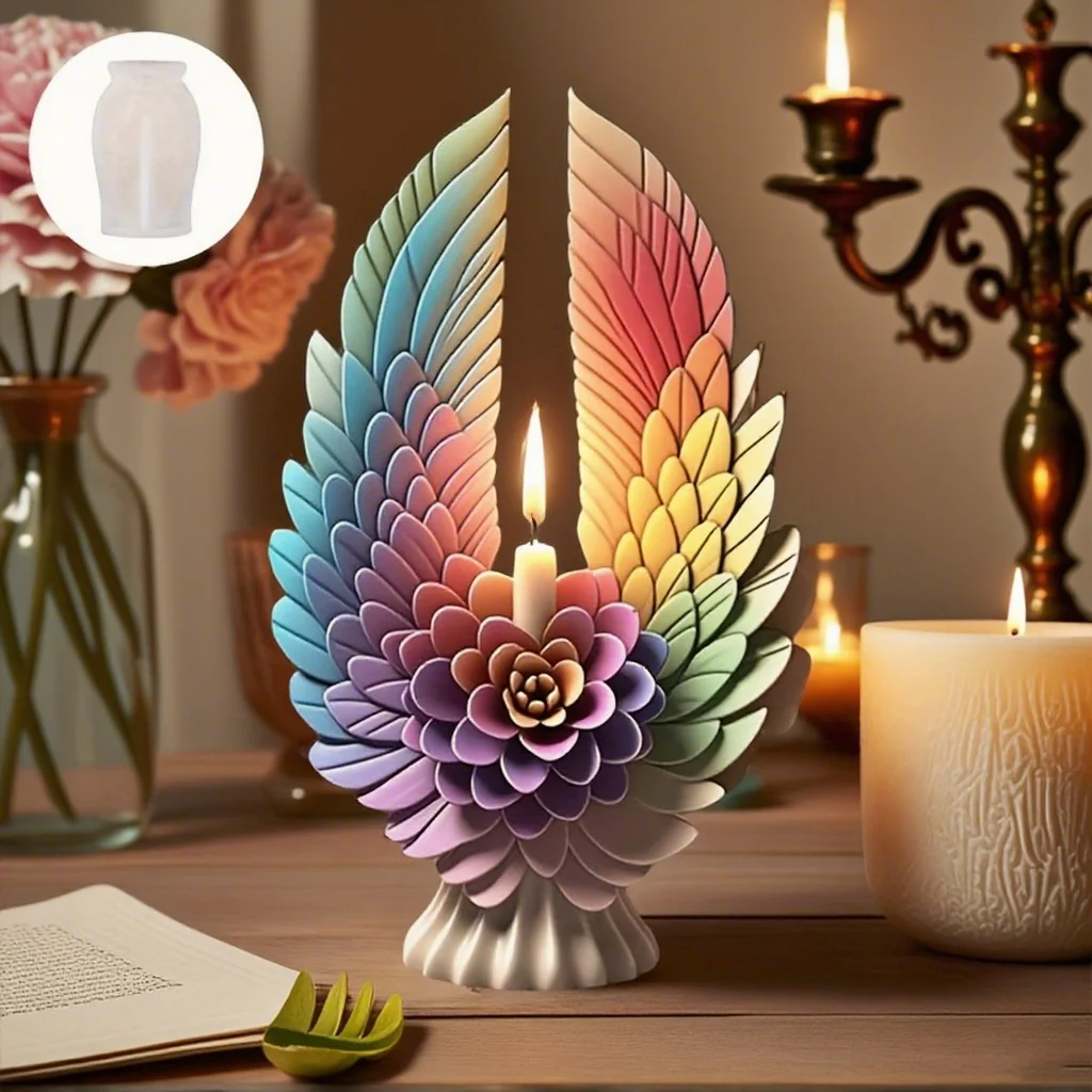 Winged Flower Candle Silicone Mold DIY Aroma Wax Diffuser Stone Decor Home Gift Craft Making
