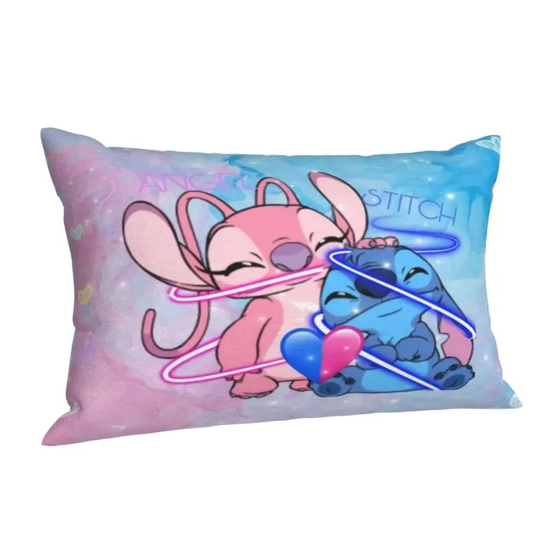 Custom Stitch Angel Love Heart Cartoon Velvet Modern Throw Pillow Case Rectangle