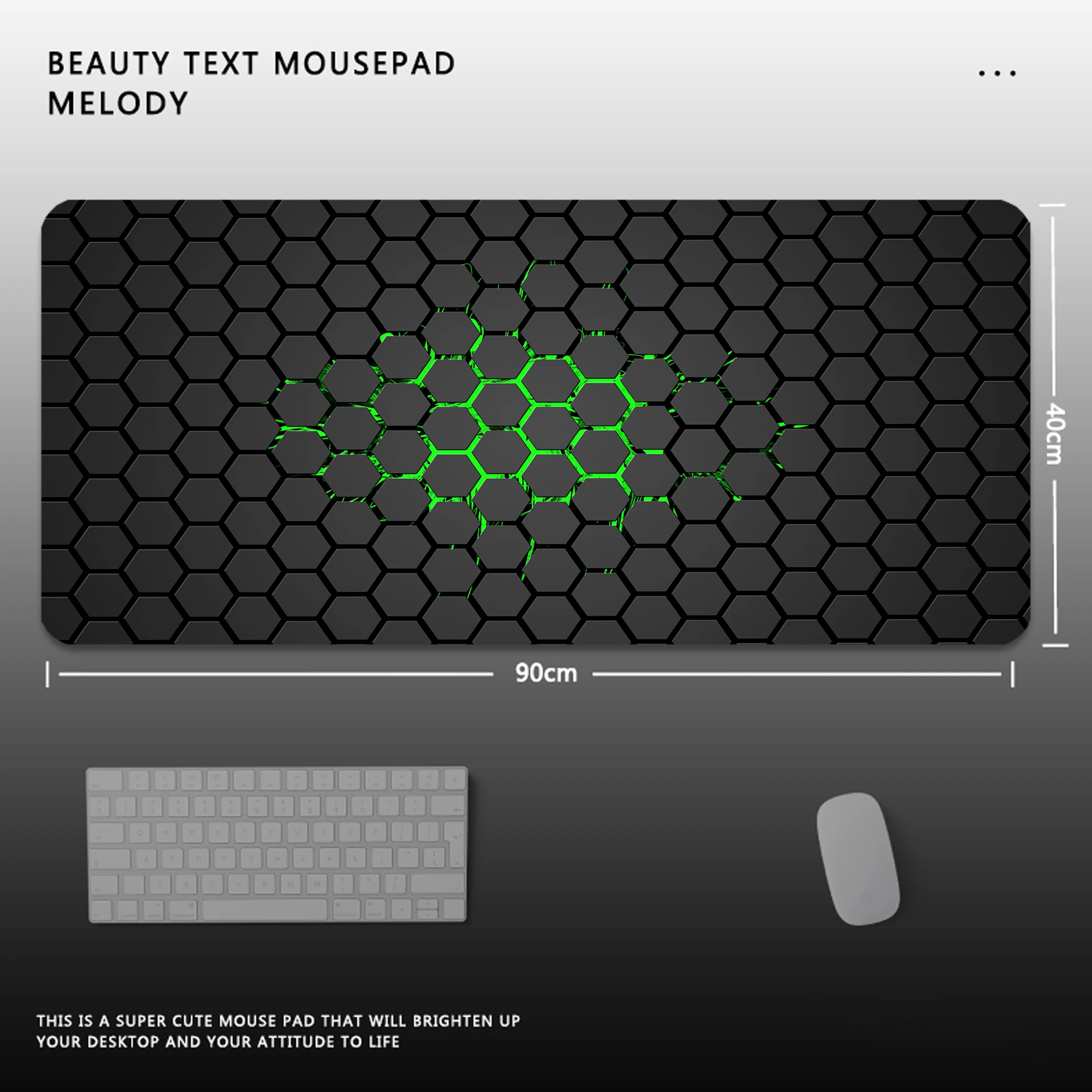 Geometric Gaming Mouse Pad Large With Stitched Edge Non-Slip Rubber Extended Desk Mat Keyboard Mousepad For Office Home Computer