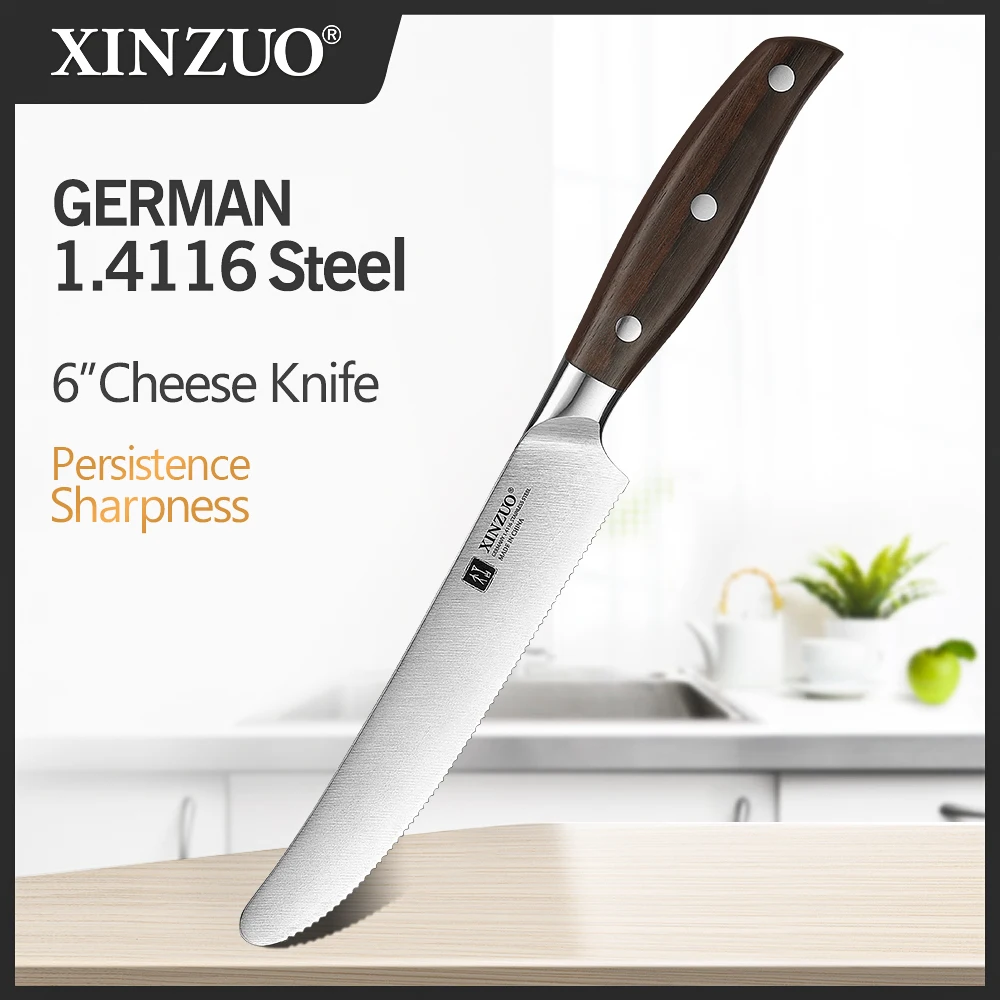 XINZUO 6'' Stainless Steel Butter Knife Dessert Jam Cream Tableware Portable Cream Cheese Slicer Fine Kitchen Small Tools