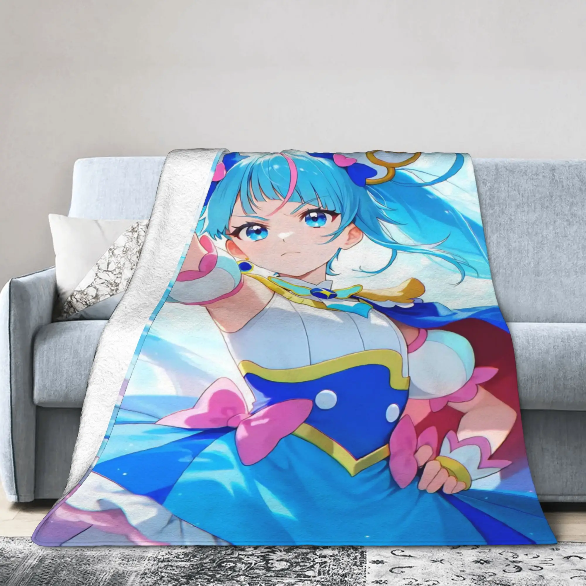 Y2K Soaring Sky Pretty Cure Blanket Super Soft Coral Fleece Plush  Comfortable Throw Blanket Machine Washable