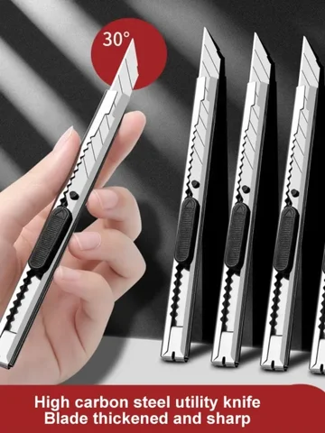 1/5/10Pcs Stainless Steel Utility Knife Set Non-Slip Paper Cut Box Cutter Handicraft Carving Tools Kit for Unboxing