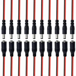 10/20/50PCS 12V Dc Connectors Male Female Jack Cable Wire Line Adapter Plug Power Supply 5.5 x 2.1mm