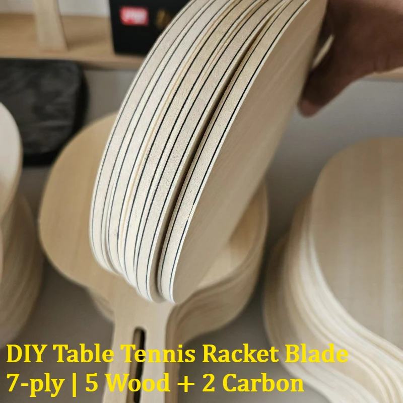 DIY Table Tennis Racket Basic Blade 5 Wood 2 Carbon Koto Surface Ayous Core 7-Ply Ping Pong Paddle Bare Blade High Energy&Power