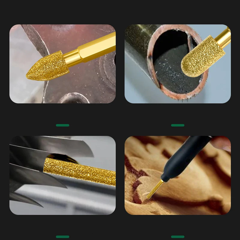 الماس رأس مطحنة 6 مللي متر العالمي عرقوب مختلط ملف ل الحديد الزهر الفولاذ المقاوم للصدأ السيراميك حجر طحن تلميع النقش #5