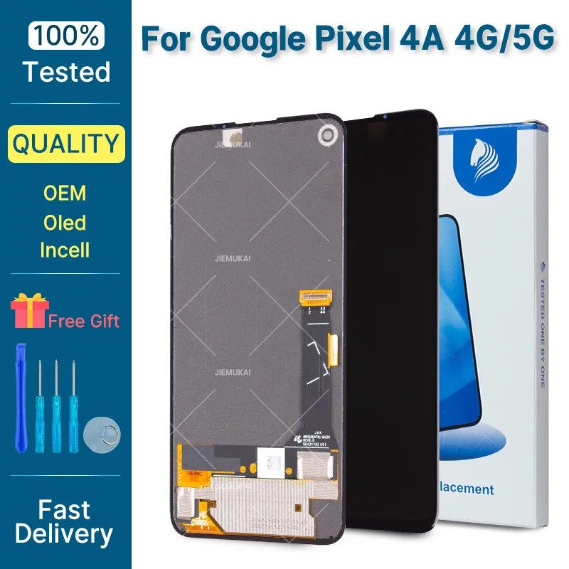 Écran LCD Complet Noir Pour Google Pixel 4A 4G - Neuf Sans Châssis (compatibilité Relife)
