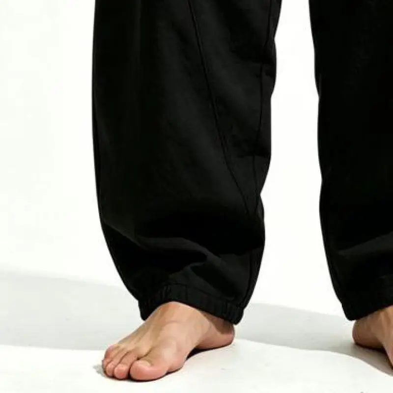 Men's Patchwork Harem Pants Loose Fit Elastic Waist Drawstring Casual Joggers Japanese Style Streetwear Trousers 2026 Bottoms