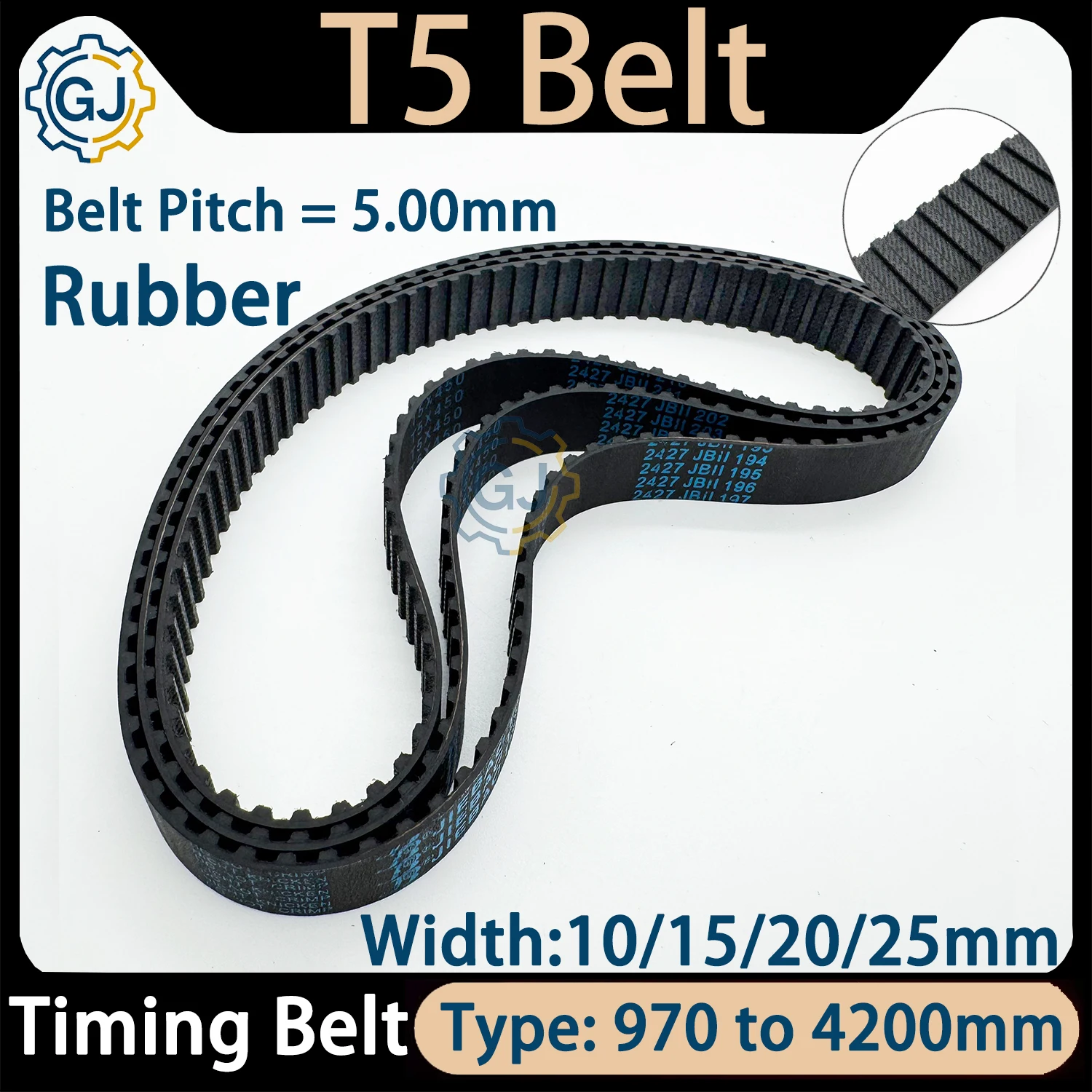 T5 Timing Belt Length 970 990 980 1030 1045 1075 1140 1215 1260 1275 1315 1420 1520 1625 1740 1800 1905 2100 2280 4200mm T5 Belt
