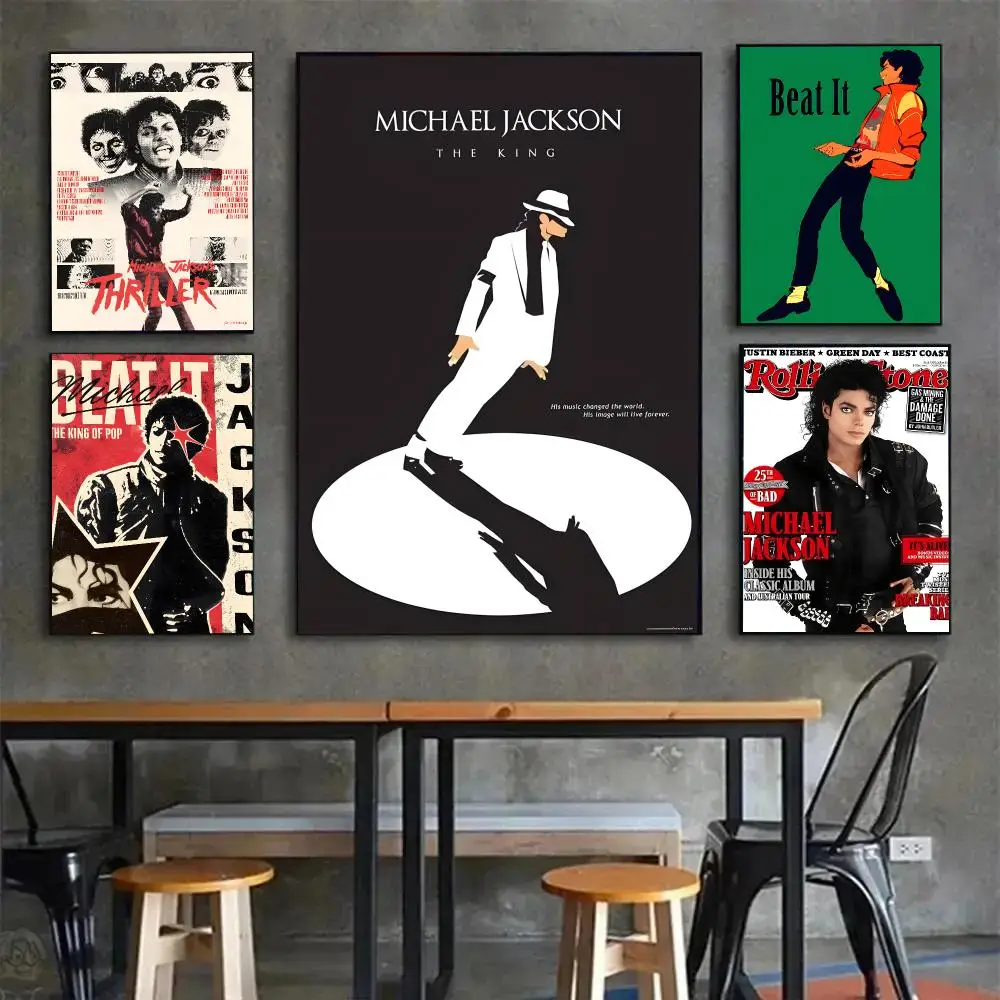 Pop Music M-Michael Jackson Beat It Poster Painting Wall Art Mural for Living Room Home Decor and Gifts