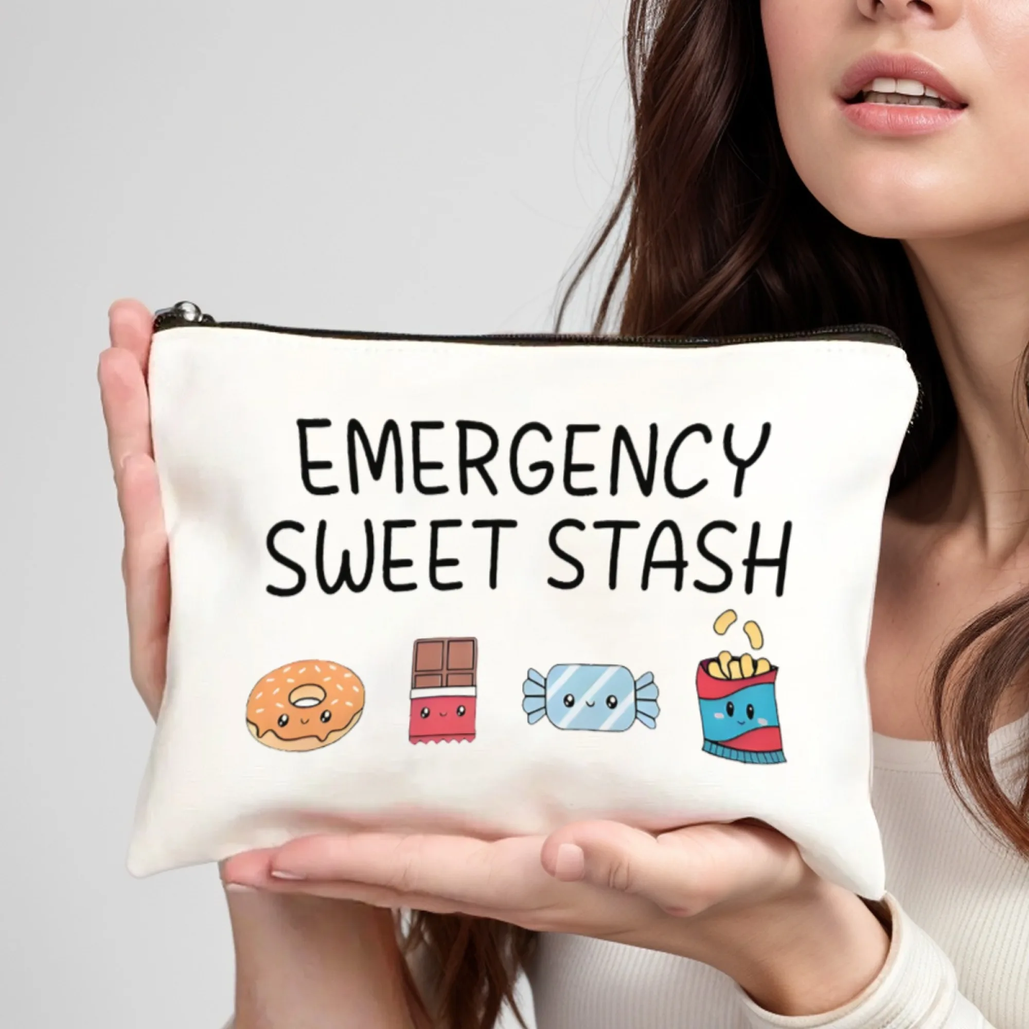 Emergency Sweet Stash Bag Children Pencil Case Snacks Storage Clutch Women Makeup Lipstick Pouch Kawaii Dessert Organizer Case