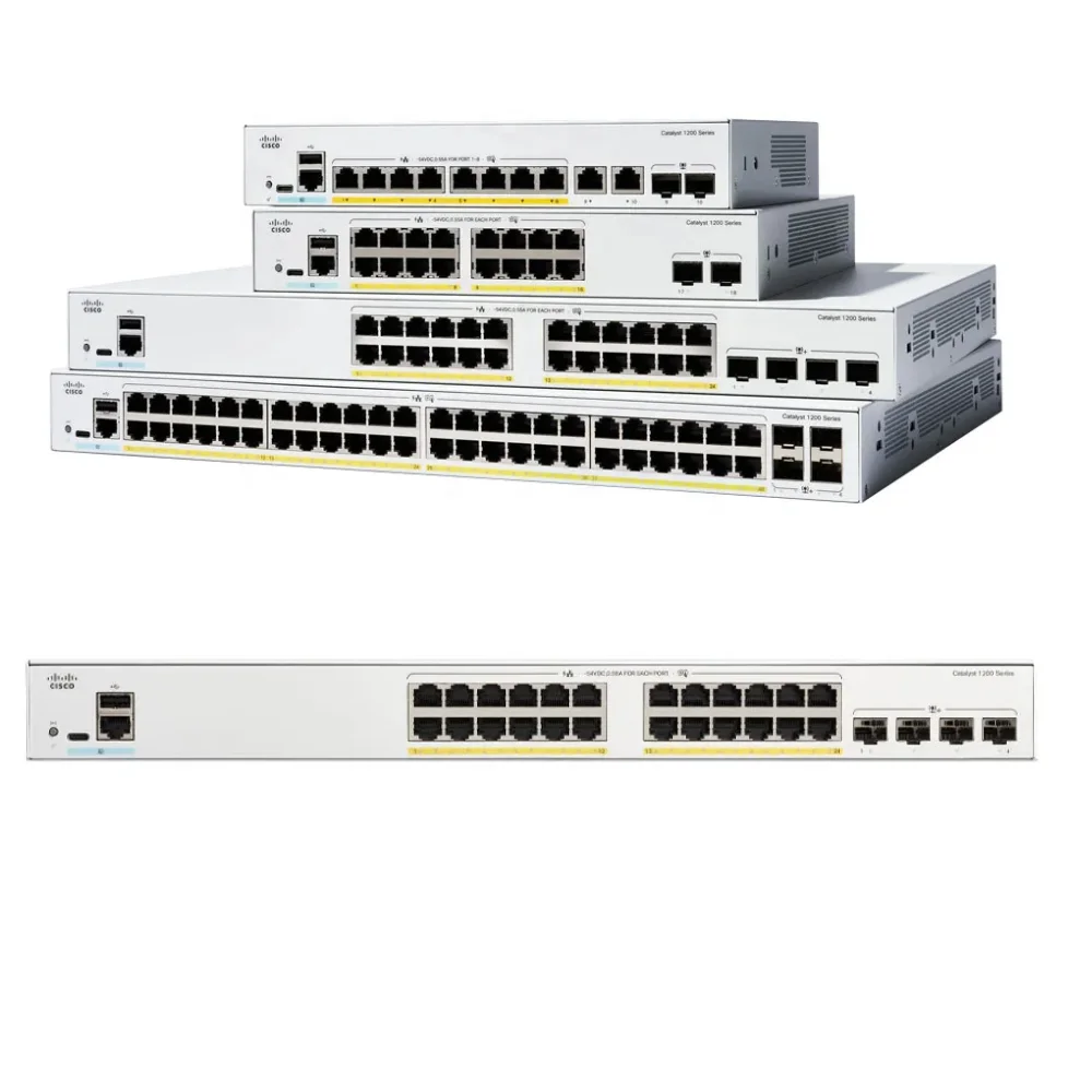 New Original C1200-8T-D Network Switch with 8 10/100/1000 Ports Upink Poe Stackable Snmp Qos Function