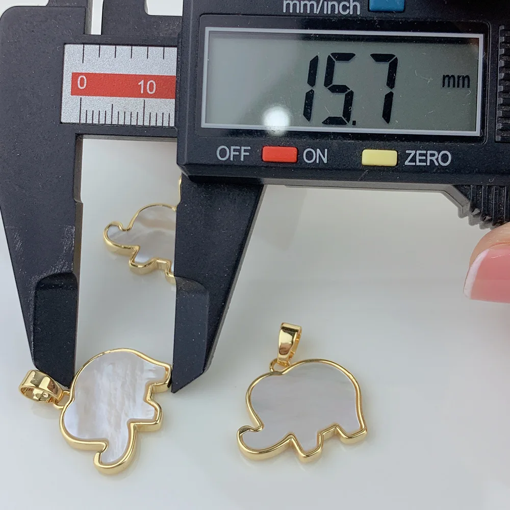 6pcs Mix Color Alloy Patchwork Shell Elephant Shaped Pendant Charms For Jewelry Making DIY Necklace Bracelet Accessories